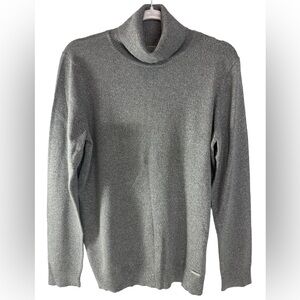 Calvin Klein Metallic Silver/Gray Cowl Neck Sweater Women’s Size L